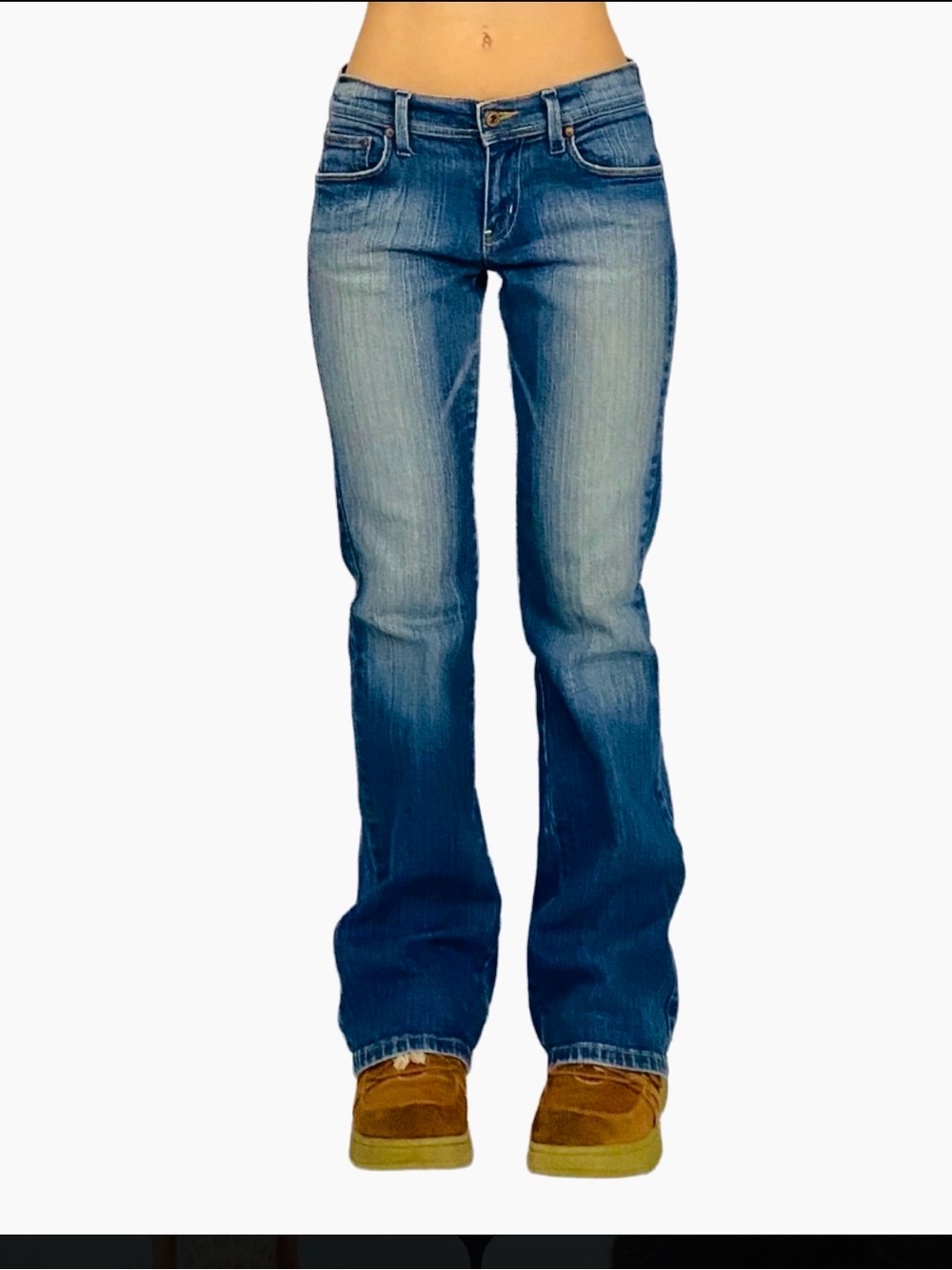 Vintage BONGO Women's low rise Flare Jeans in Blue Wash